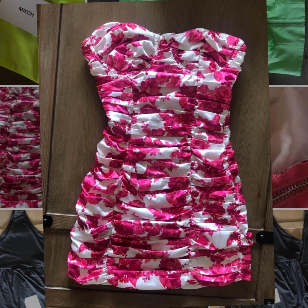 For Love & Lemons strapless floral dress